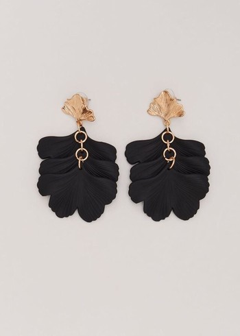 Phase Eight Black Statement Shell Drop Jewellery Black Canada | PIQRZX-012